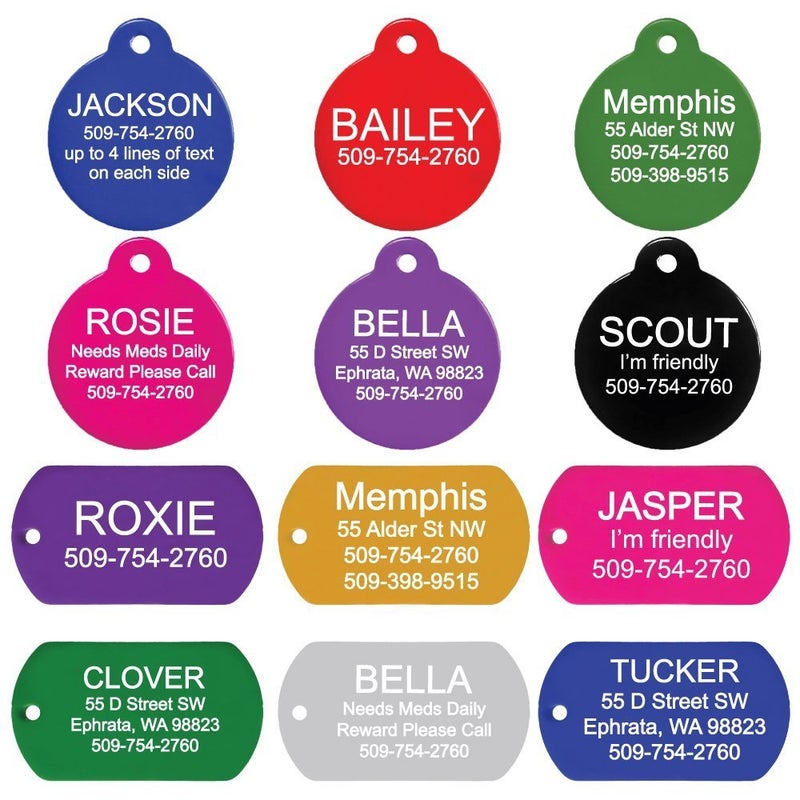 GoTags Dog Tags, Personalized Engraved Dog and Cat ID Tags for Pets, Custom Engraved on Both Sides, Various Shapes Including Bone, Round, Heart, Bow Tie, Star, and Badge (Large - Pack of 1) - Image 4