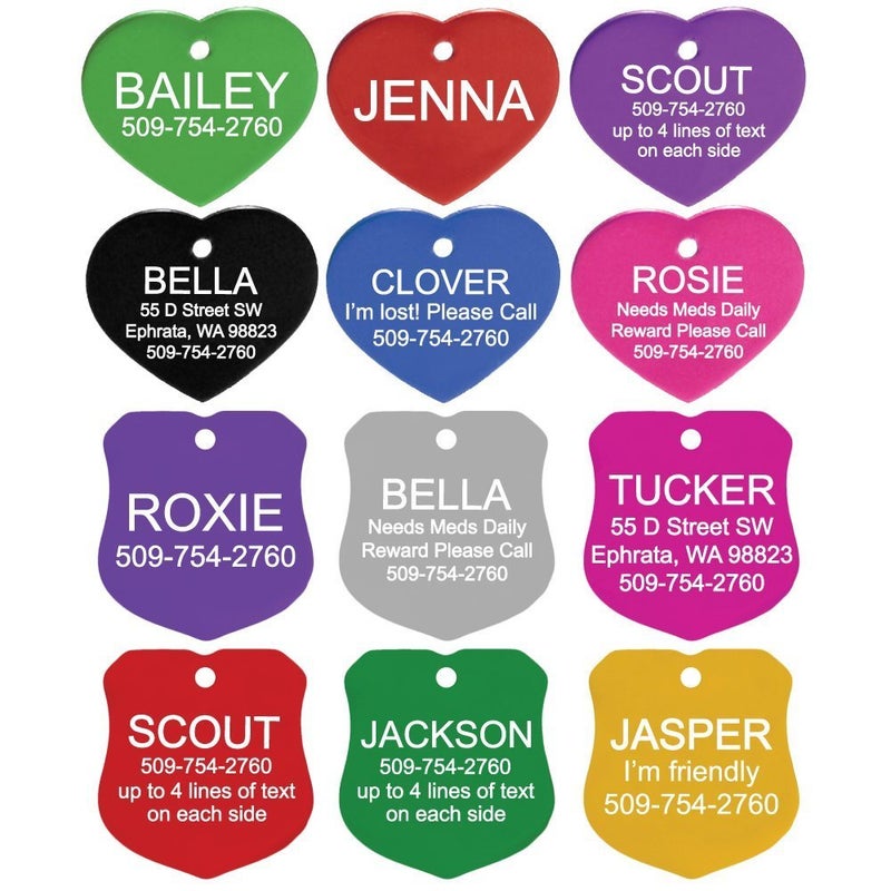 GoTags Dog Tags, Personalized Engraved Dog and Cat ID Tags for Pets, Custom Engraved on Both Sides, Various Shapes Including Bone, Round, Heart, Bow Tie, Star, and Badge (Large - Pack of 1) - Image 5