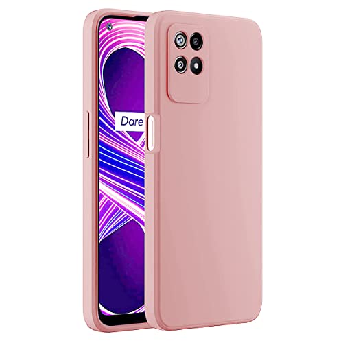 LIRAMARK Silicone Soft Back Cover Case for Realme Narzo 50 / Realme 8i (Pink) - Image 1