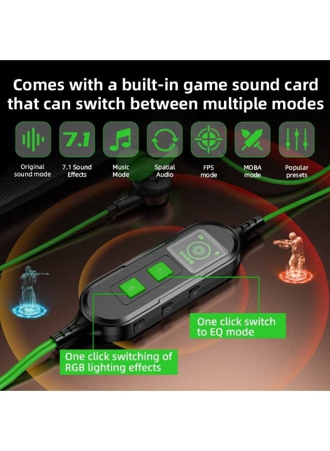 PIVA S6PRO-R Type-C Gaming Headset Built-in LED display on the controller shows instant information such as volume level and operating mode Equipped with a built-in sound card 3D surround sound to accurately simulate reality while gaming Color: Red - Image 3