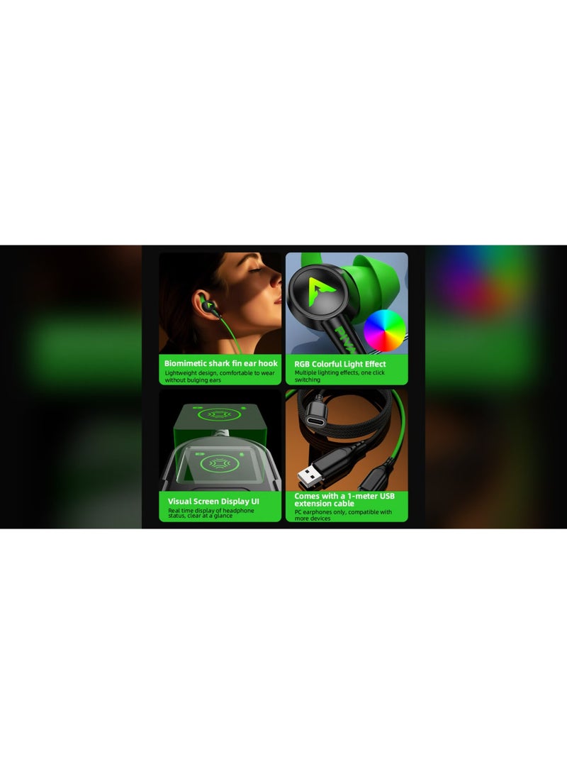 PIVA S6PRO-R Type-C Gaming Headset Built-in LED display on the controller shows instant information such as volume level and operating mode Equipped with a built-in sound card 3D surround sound to accurately simulate reality while gaming Color: Red - Image 5