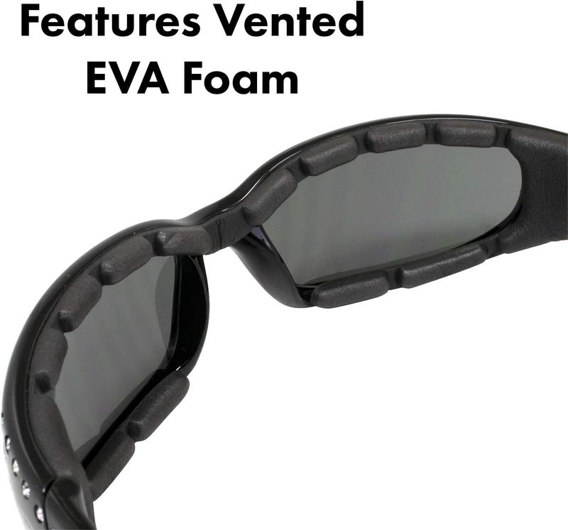 Global Vision Eyewear Marilyn 3 Womens Motorcycle Sunglasses with EVA Foam Padding Bling - Image 5