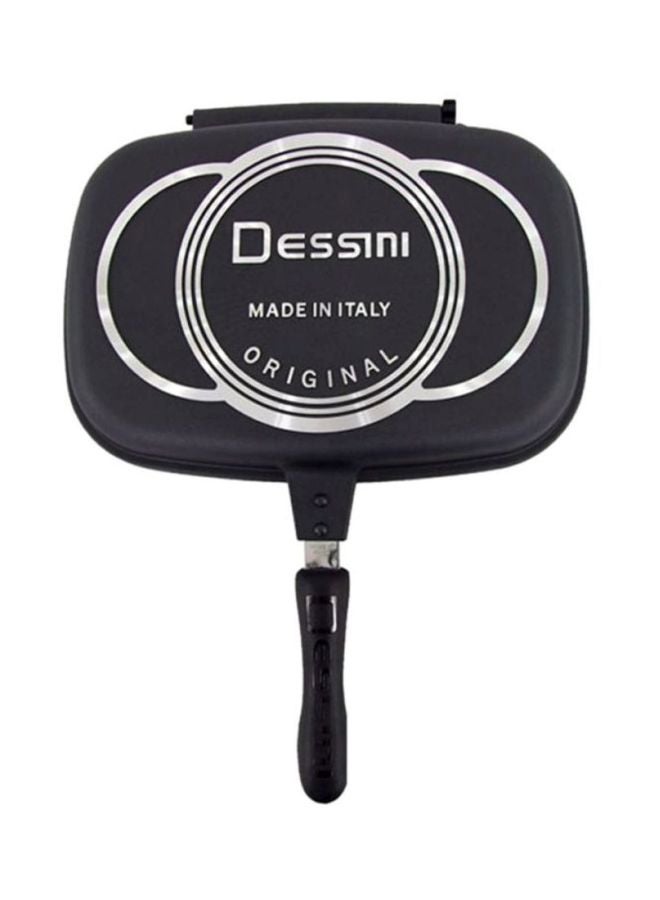 DESSINI Double Sided Grill Pan Black/Silver 36cm - Image 2