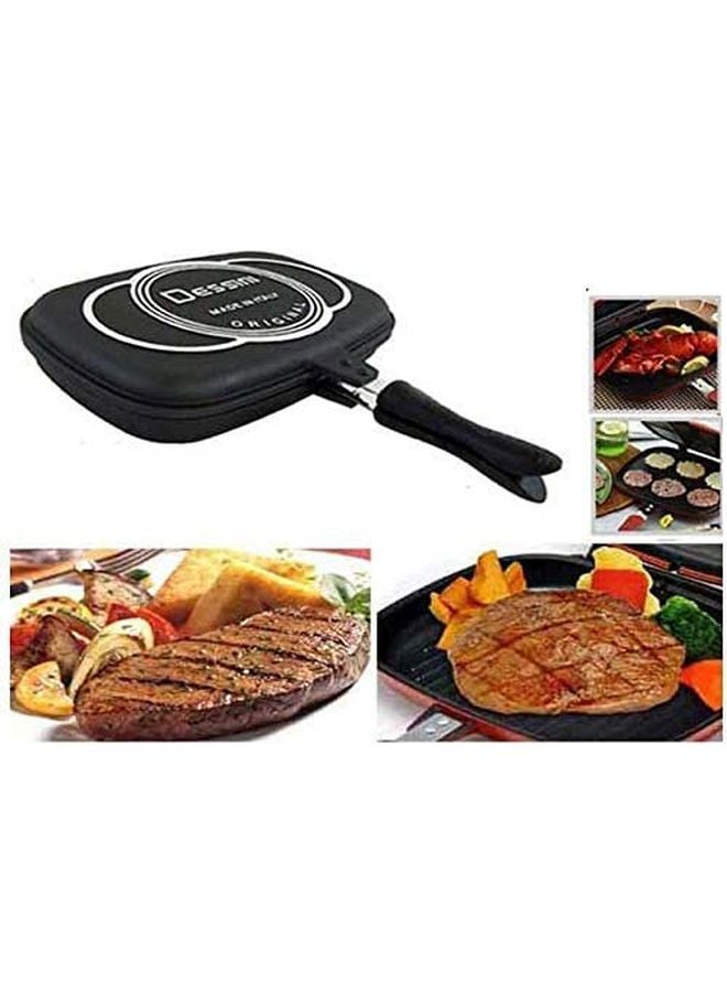 DESSINI Double Sided Grill Pan Black/Silver 36cm - Image 4