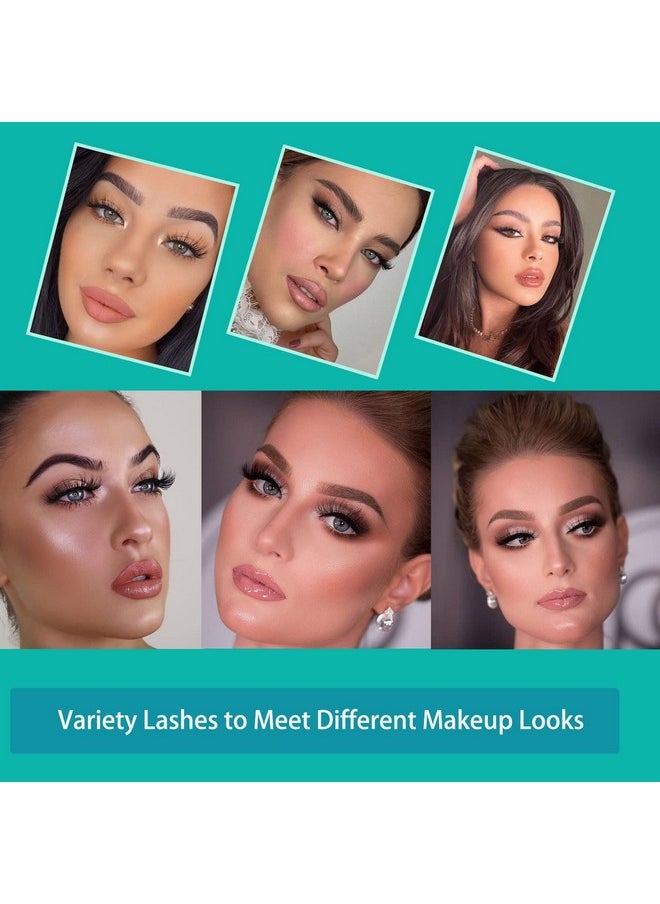 DAODER False Eyelashes Faux Mink Lashes Fluffy Wispy Lashes Natural Look Short Long Eyelashes Mixed 10 Pairs Soft Light Reusable Fake Eyelashes Pack (Fluffy Lashes Mixed)  - Image 4