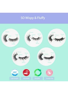 False Eyelashes Faux Mink Lashes Fluffy Wispy Lashes Natural Look Short Long Eyelashes Mixed 10 Pairs Soft Light Reusable Fake Eyelashes Pack (Fluffy Lashes Mixed) - pzsku/ZD494F5A391D8BDCD7695Z/45/_/1694502322/a2ecb1a5-6972-402e-ba08-c1ff429c3178