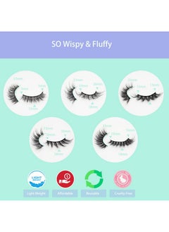 DAODER False Eyelashes Faux Mink Lashes Fluffy Wispy Lashes Natural Look Short Long Eyelashes Mixed 10 Pairs Soft Light Reusable Fake Eyelashes Pack (Fluffy Lashes Mixed)  - Image 3