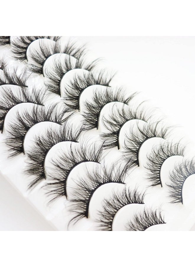 DAODER False Eyelashes Faux Mink Lashes Fluffy Wispy Lashes Natural Look Short Long Eyelashes Mixed 10 Pairs Soft Light Reusable Fake Eyelashes Pack (Fluffy Lashes Mixed)  - Image 5