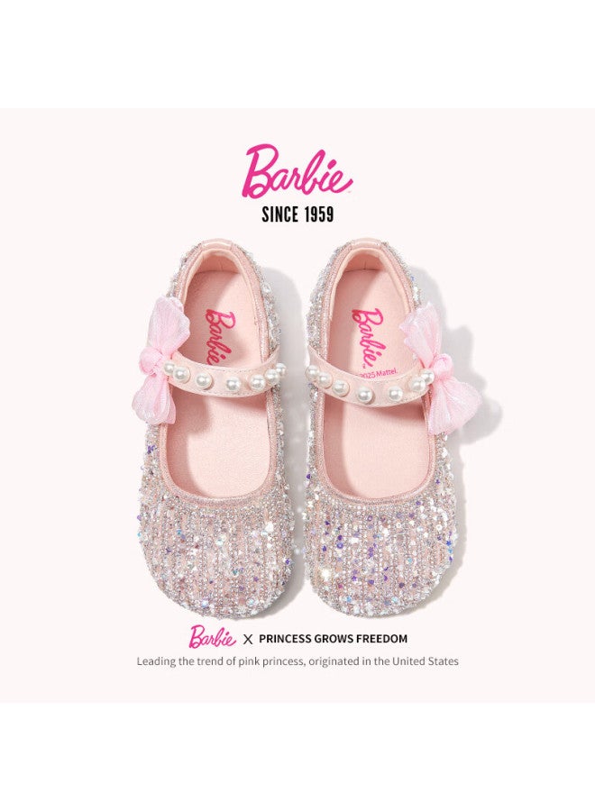 Barbie Girls' Spring And Autumn Crystal Shoes, Shiny Fashion Leather Stage Shoes Da6726 Pink Size 32 - Image 2