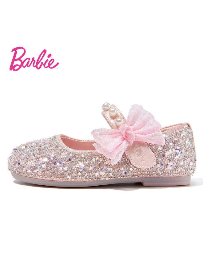 Barbie Girls' Spring And Autumn Crystal Shoes, Shiny Fashion Leather Stage Shoes Da6726 Pink Size 32 - Image 4