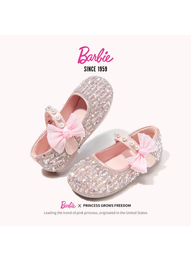 Barbie Girls' Spring And Autumn Crystal Shoes, Shiny Fashion Leather Stage Shoes Da6726 Pink Size 32 - Image 3