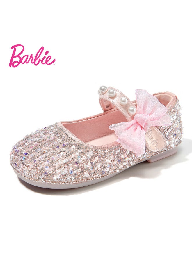 Barbie Girls' Spring And Autumn Crystal Shoes, Shiny Fashion Leather Stage Shoes Da6726 Pink Size 32 - Image 5
