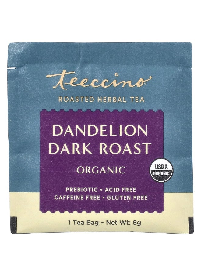 teeccino - Teeccino, Organic Roasted Herbal Tea, Dandelion, Dark Roast, Caffeine Free, 10 Tea Bags, 2.12 oz (60 g) - Image 1