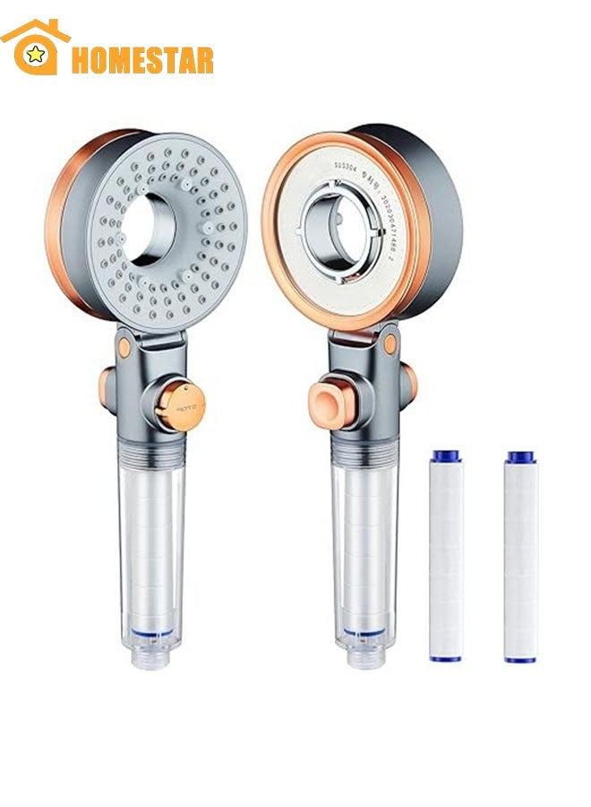 3 Modes Adjustment Filtered High Pressure Shower Head, Removes Chlorine, For Hard Water and Hair Loss, Double Sided Micro-Nano Bubble Tech - Image 1