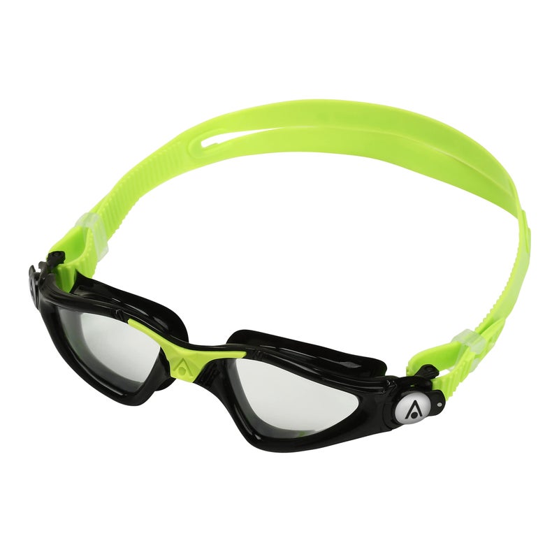 Aqua Sphere Kayenne Jr Kids Swim Goggles - Junior Oversized Anti-Scratch Lens Design, Comfortable Allergenic Leak Free Fit | Unisex Children, Clear Lens, Black/Bright Green Frame, EP3010131LC - Image 2