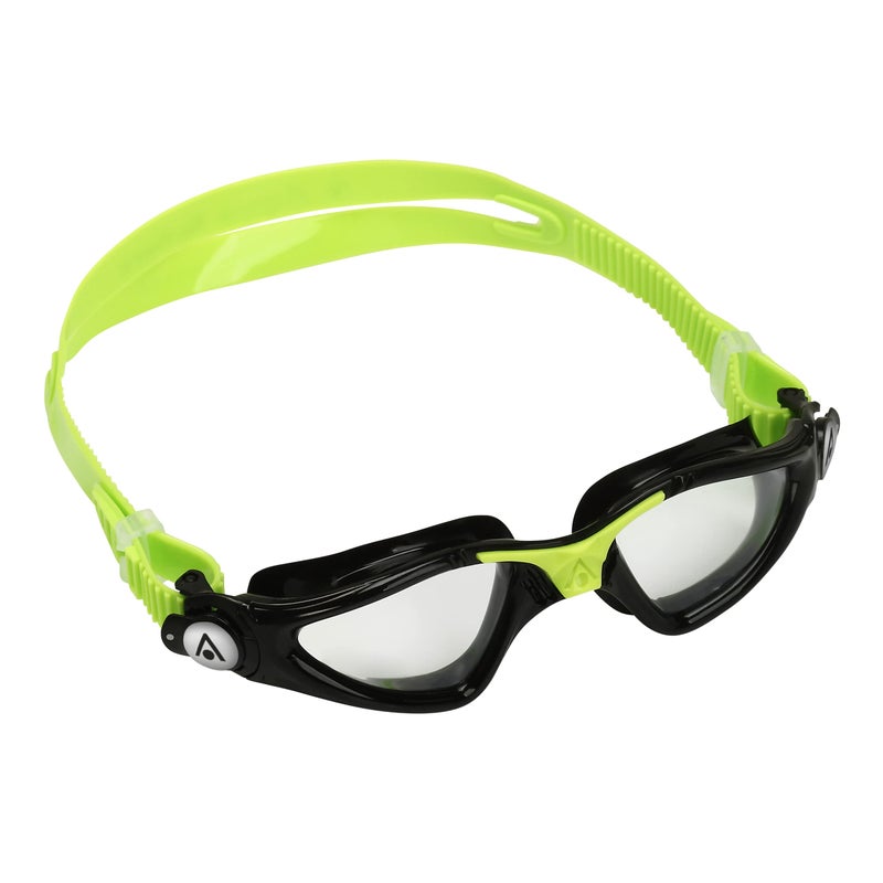 Aqua Sphere Kayenne Jr Kids Swim Goggles - Junior Oversized Anti-Scratch Lens Design, Comfortable Allergenic Leak Free Fit | Unisex Children, Clear Lens, Black/Bright Green Frame, EP3010131LC - Image 3