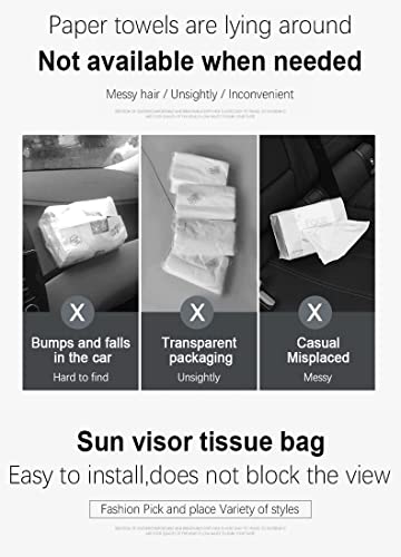 Detachi Car Tissue Holder, Sun Visor Napkin Holder, Car Visor Tissue Holder, Tissue Holder for Car (Beige) - Image 2