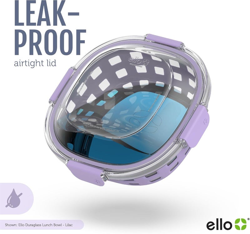 Ello وعاء غداء إليو دوراجلاس لتحضير الوجبات سعة 5 أكواب حاوية تخزين طعام زجاجية مع غلاف سيليكون وغطاء بلاستيكي محكم خالي من BPA آمن في غسالة الصحون والميكروويف والفريزر - Image 5