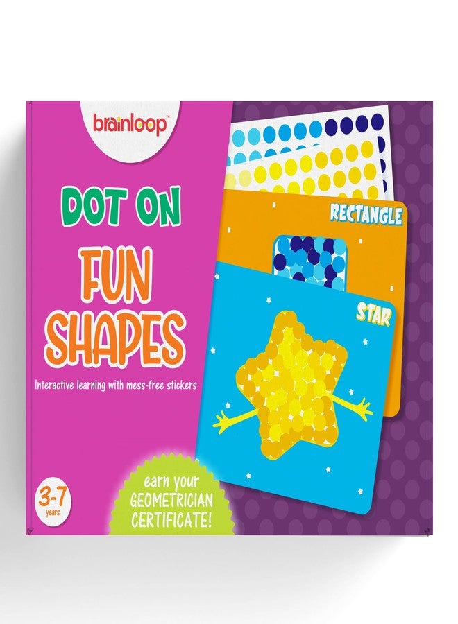 Brainloop Dot On Sticker Activity - Fun Shapes, Mess-Free Fun for Kids, 12 Sticker Sheets, Craft Kits, DIY Activity, Travel Toys, Gifts for Boys & Girls Ages 3, 4, 5, 6, 7 - Image 1