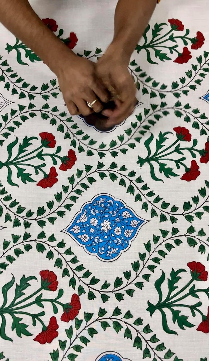 THE JAIPUR WALA THE JAIPUR WALA Hand Printed Mulmul Cotton Quilt Baghiya Single  - Image 5