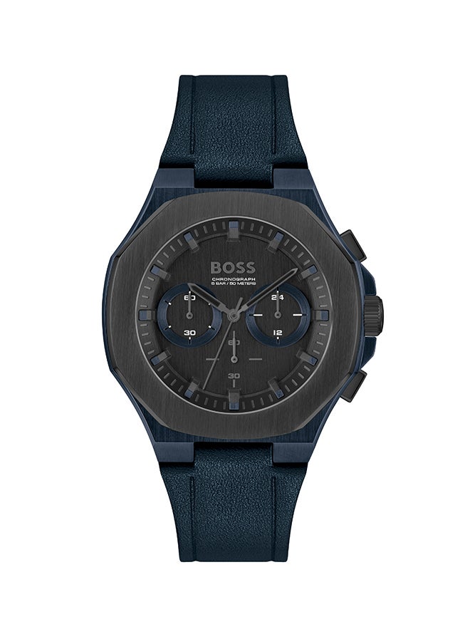 HUGO BOSS - Men's Chronograph Tonneau Shape Leather Wrist Watch 1514086 - 45 Mm - Image 1