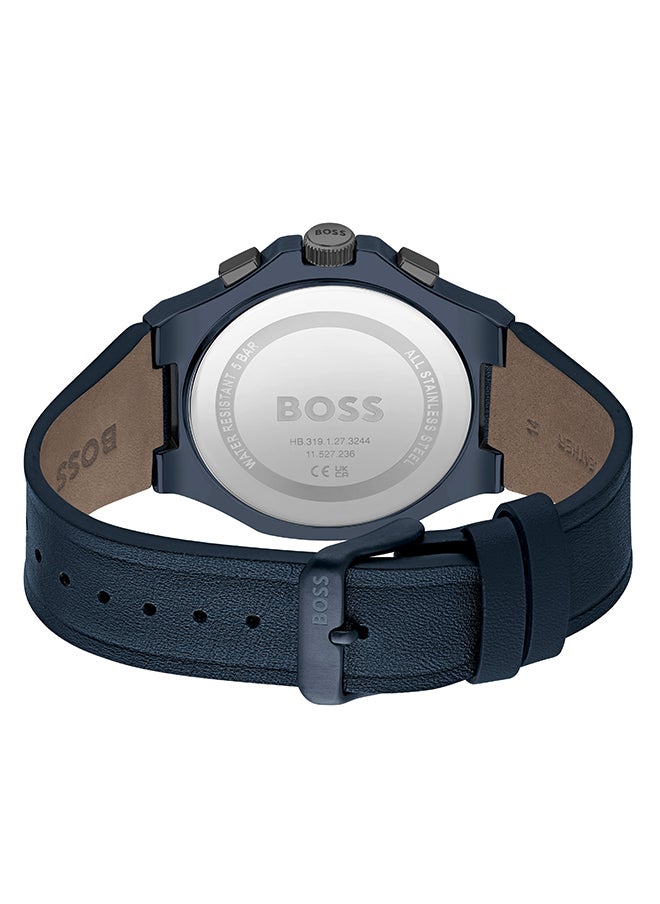 HUGO BOSS - Men's Chronograph Tonneau Shape Leather Wrist Watch 1514086 - 45 Mm - Image 1