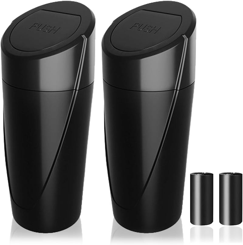 SGLRT Car Trash Can Bin with Lid - 2 Packs Mini Leakproof Vehicle Trash Can with 40 Trash Bags - Image 1