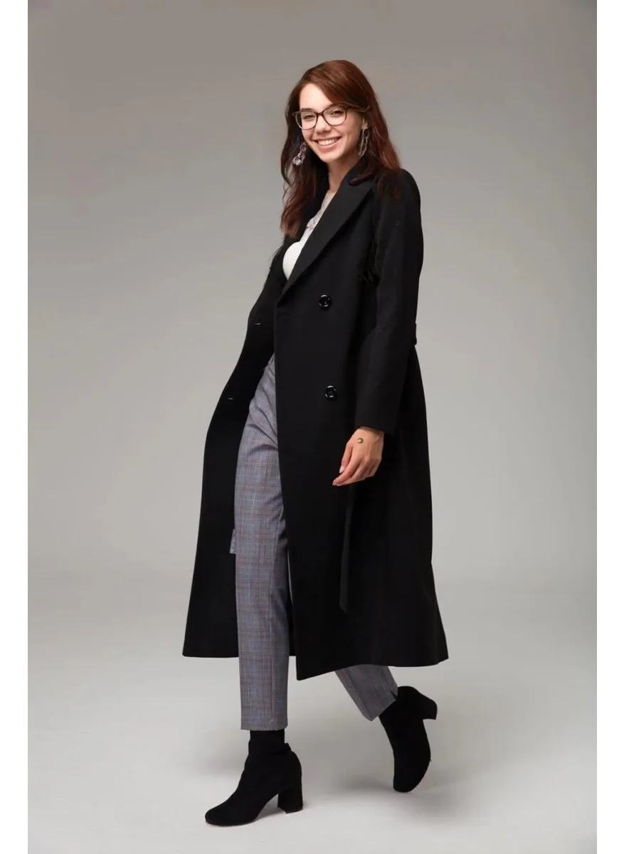 Barbora Full Length Waist Belted Cashmere Coat