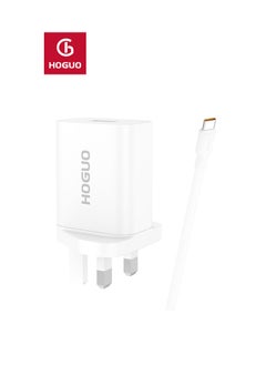 HOGUO Power Adapter 22.5W USB Port QC 3.0 Output with Type-C Cable White  - Image 5