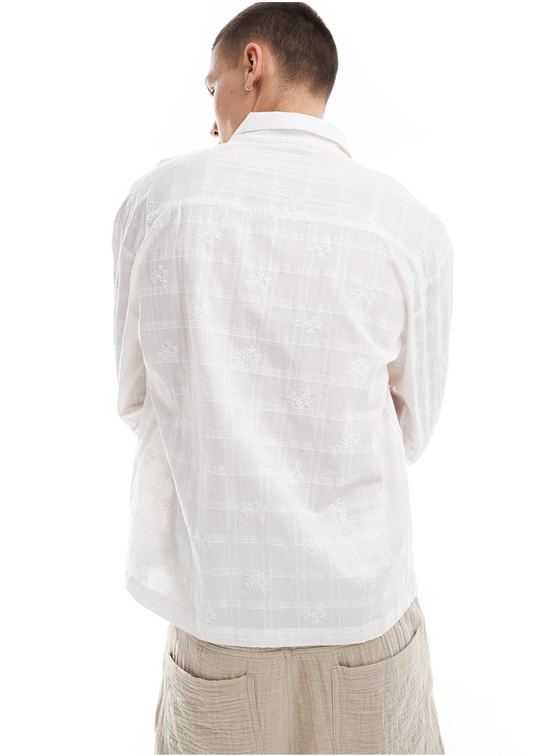 Reclaimed Vintage - Essential Sheer Embroidered Shirt - Image 1