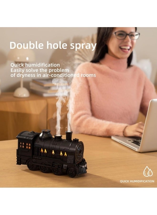 JAJEEK Humidifier, 300ml Aromatherapy Diffuser Essential Oil Air Humidifier, Train Diffuser for Large Room Essential Oil, Aromatherapy Diffuser Cool Mist with 2 Lights 2 Mist Modes Auto Off for Home Office Hotel - Image 3