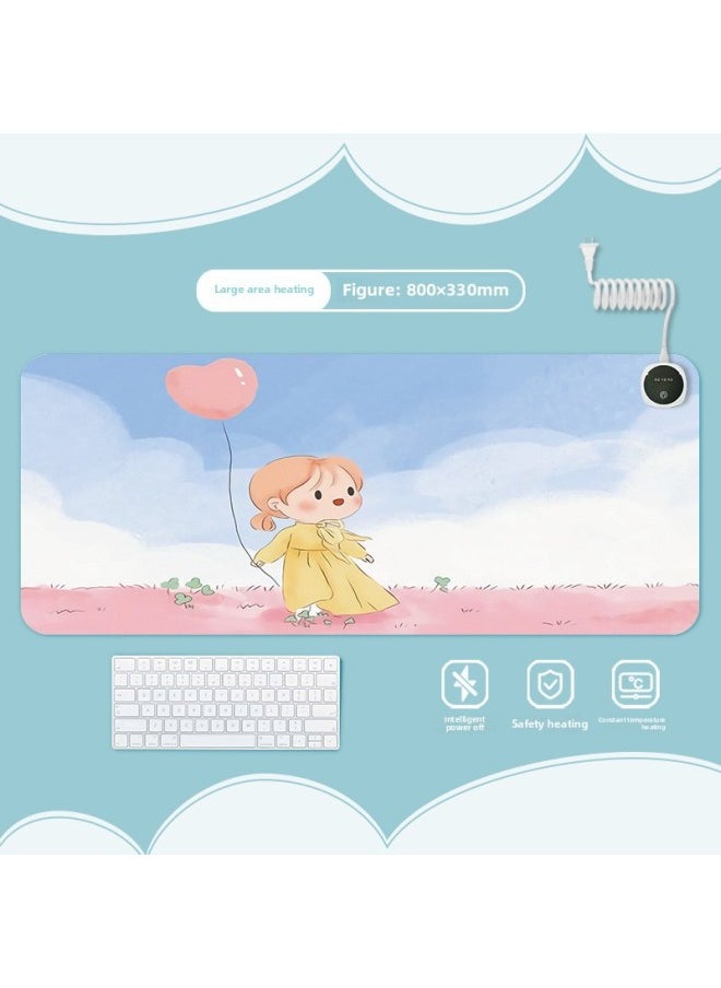 Linlin Heating Heating Pad Warm Table Mat Office Computer Desktop Heating Mouse Pad-Color:800x330mm-Pattern:Jr-linlin 123  - Image 1