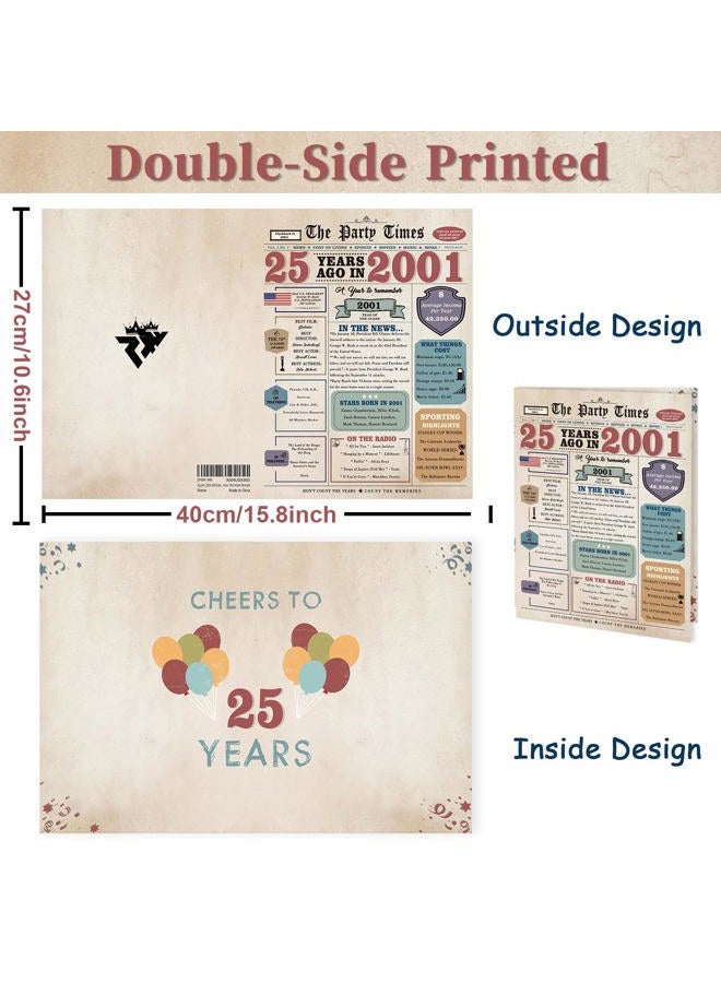 Zyulin 25th Birthday Card Gifts for Her Him, 25th Birthday Decorations Women Men, Gifts for 25 Year Old Male Female - Image 3