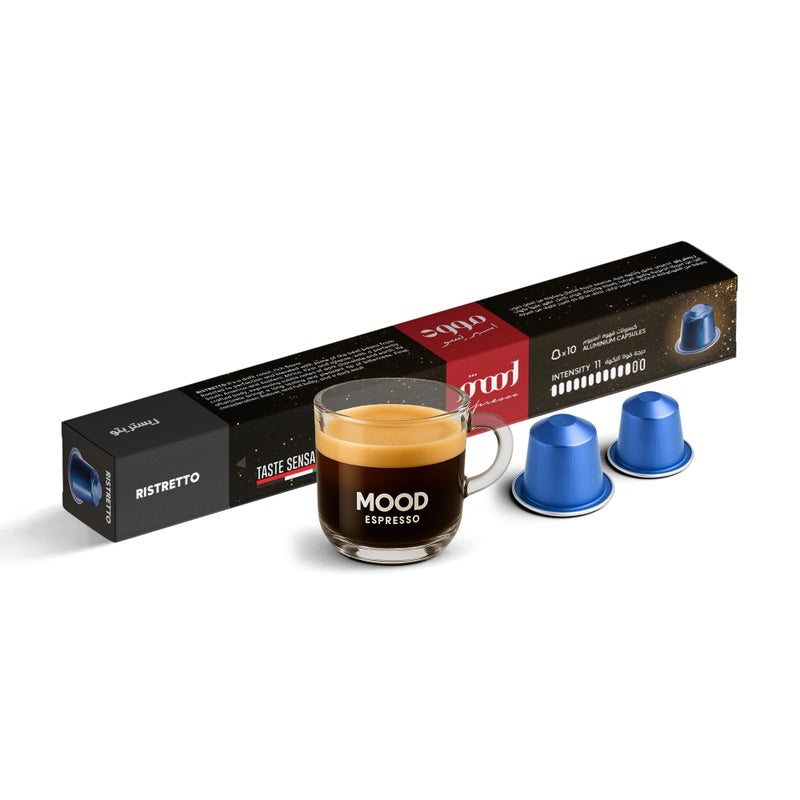 Mood Espresso Shot In The Dark Mood - Ristretto Intensity 11- Nespresso Compatible Capsules - 10 Pods - Image 1