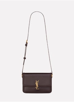 Yves Saint Laurent YSL Shoulder Bag – Women's Solferino Medium Leather Crossbody Bag, Dark Chestnut  - Image 1