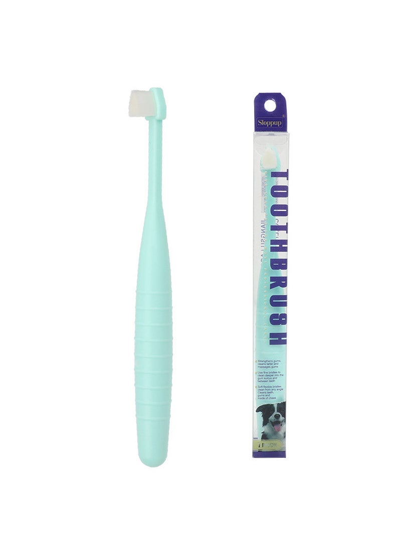Generic Pet Dental Floss Dog Cat Oral Cleaning Toothbrush Dog Cat Teeth Cleaning Supplies Dental Floss Pets Green-Triangle Brush Head 