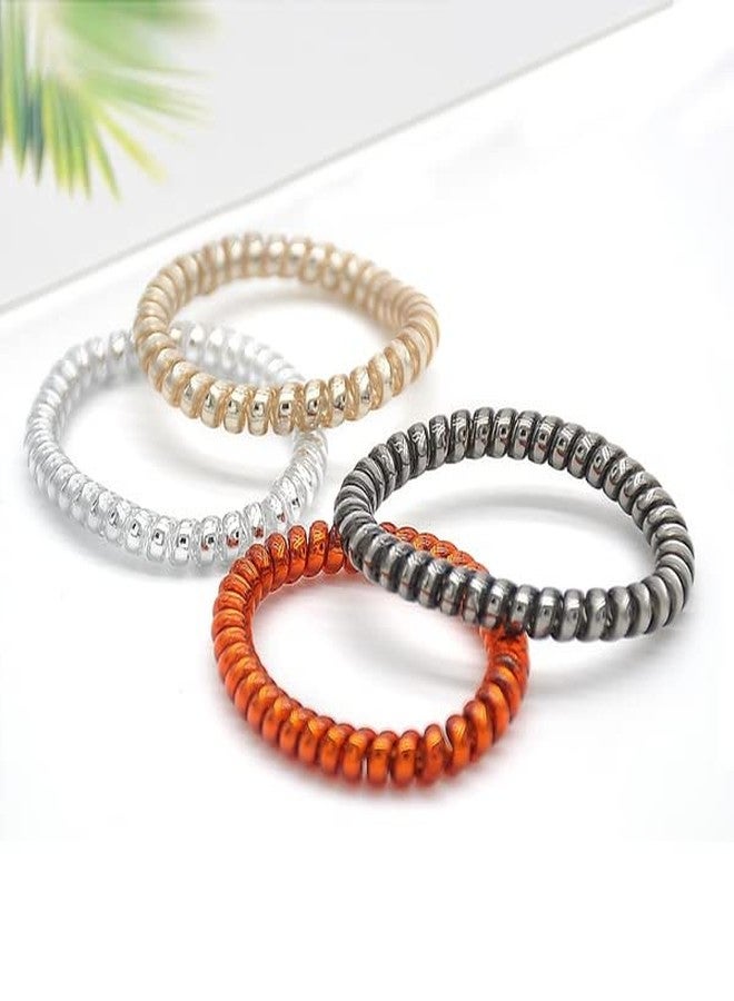 APSAMBR 10pcs/lot Elastic Colorful Telephone Wire Cord Hair Band Ties Band Rope Bobbles Women Girls Headwear Hair Accessories Mixed color - Image 2