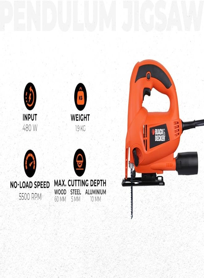 BLACK+DECKER KS700PE 480W Variable Speed Pendulum Jigsaw - Image 2