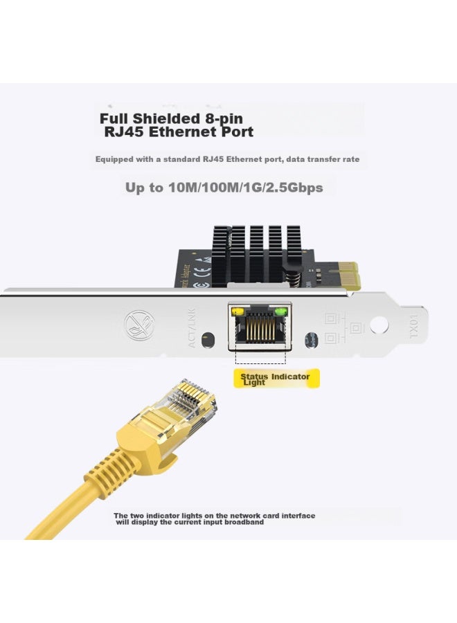 Eb-link Intel I225 Original Chip, Pci-e Gigabit Single-port 2.5g Network Card, Gaming E-sports 2500m Desktop Computer Internal Wired Network Card, Ethernet Adapter - Image 2