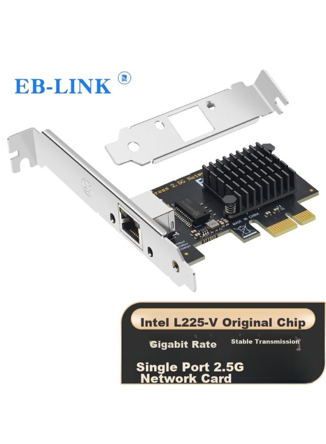 Eb-link Intel I225 Original Chip, Pci-e Gigabit Single-port 2.5g Network Card, Gaming E-sports 2500m Desktop Computer Internal Wired Network Card, Ethernet Adapter - Image 1