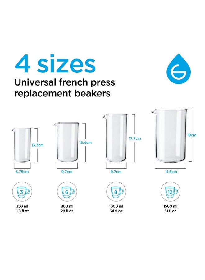 GROSCHE Borosilicate 3.3 Glass Universal Replacement Beaker for French Press Coffee and Tea Makers - Enhanced Coffee and Tea Brewing Experience (34.oz - Medium) - Image 3