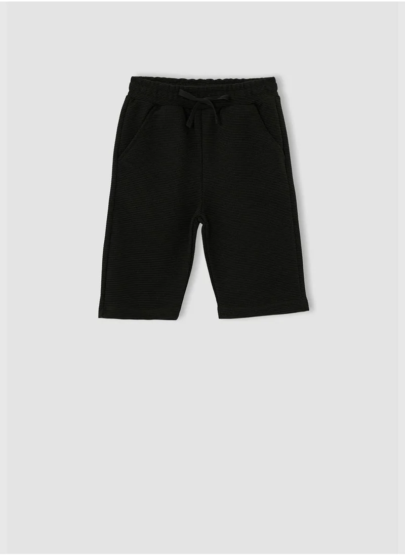 DeFacto Textured Elastic Waist Bermuda Shorts