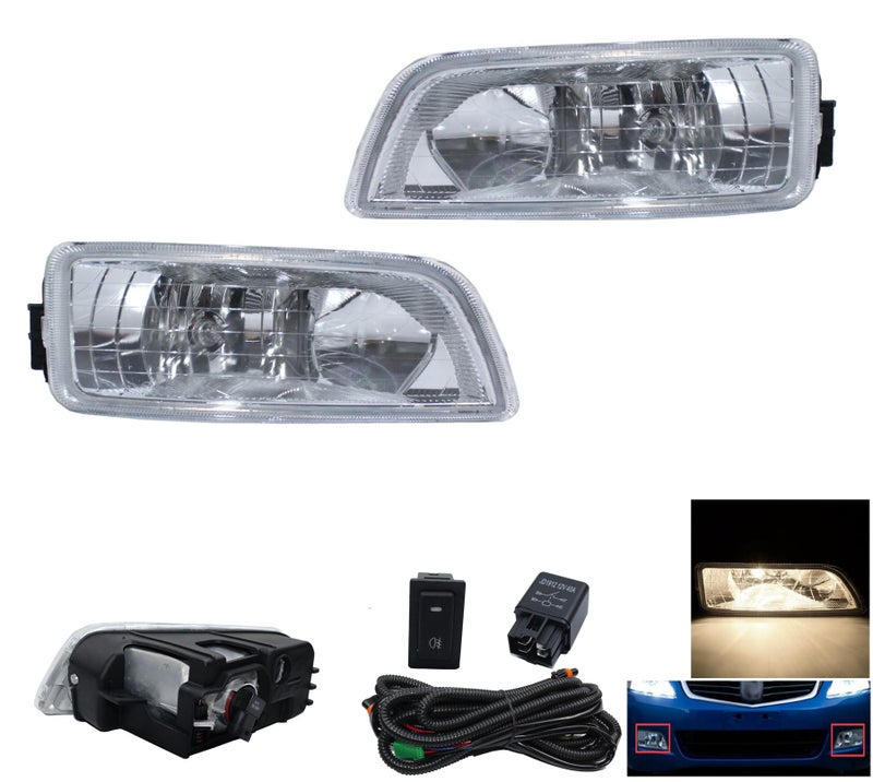 مجموعة مصابيح الضباب LEVANLIGHT لسيارة هوندا أكورد 2003-2007 4 أبواب سيدان مصابيح ضباب قيادة عدسات شفافة مع لمبات هالوجين H11 12V 35W مجموعة أسلاك 08V31SDA102 08V31SDN101