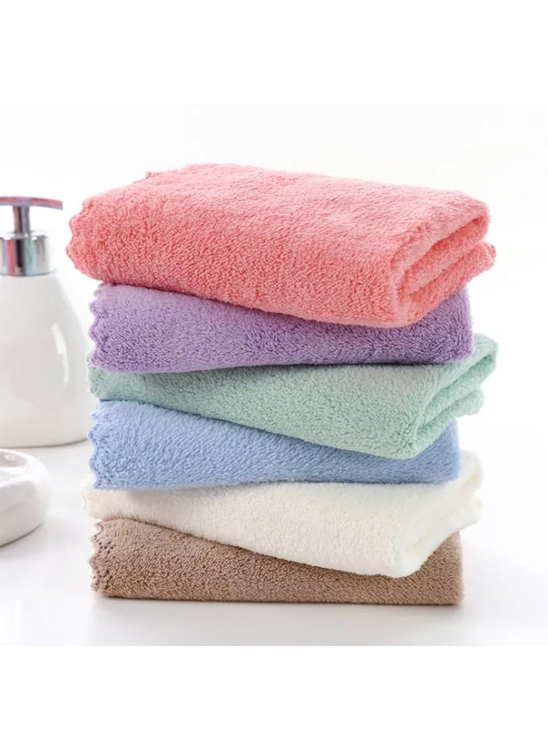 FLORABLISS Florabliss Handkerchiefs Ultra Absorbent and Super Soft Microfiber Face Towels Baby Wash Cloth Multi Purpose Fingertip Towels Soft Face Cloth Newborn BabiesWomen Girls Multicolour Pack of 6  - Image 3