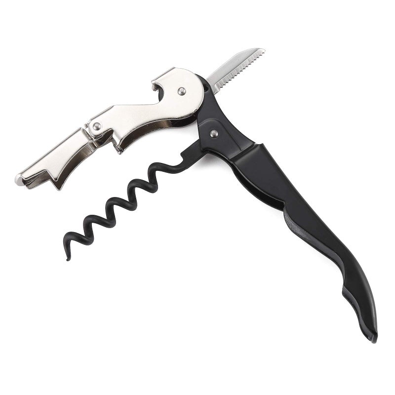 DOSMAMZ Wine Corkscrew, Waiter Corkscrew Wine Opener, Wine Beer Bottle Opener, Three-in-one, Corkscrew, Bottle Opener and Foil Cutter, Great for Kitchen, Restaurant, Bars Waiters (2 PACK) - Image 2
