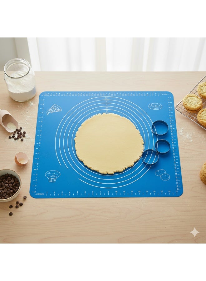 حصيرة سيليكون للعجن والفرد مع مقاسات – مقاومة للالتصاق وسهلة التنظيف | مناسبة للخبز والمعجنات والبيتزا - Image 1