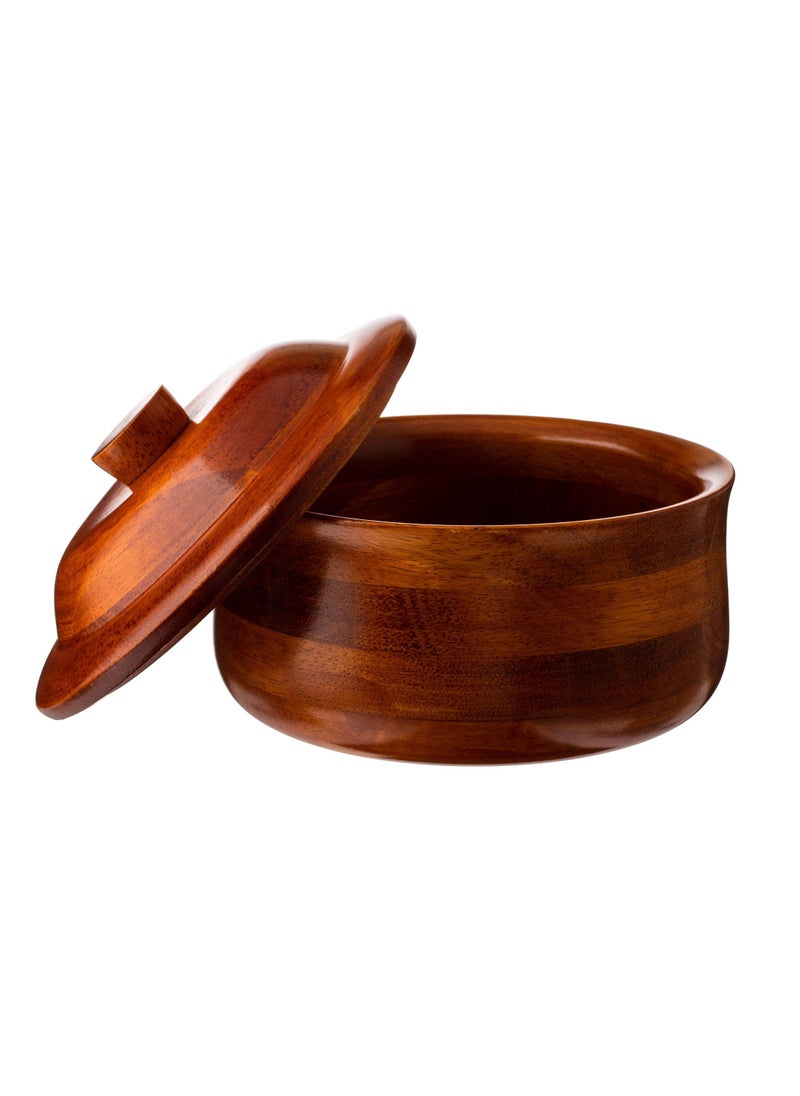 Dania Vietnamese wood bowl with brown lid  - Image 2