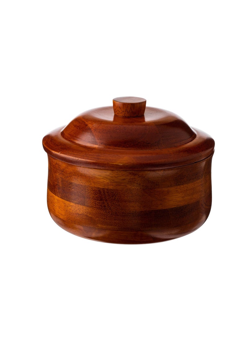 Dania Vietnamese wood bowl with brown lid  - Image 1