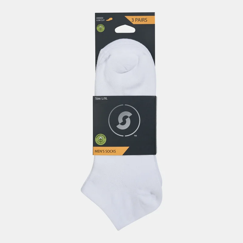 Sun And Sand Sports White Lightweight Low Cut Socks (3 Pack) - L/XL  | Best Price UAE