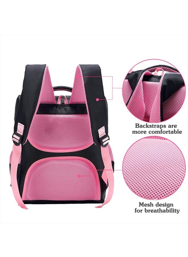 FEWOFJ Cute Cat Face Backpacks for Teen Girls, Kids Backpack for Toddler Girl Preschool Bookbags Elementary School Bags - Black  - Image 5